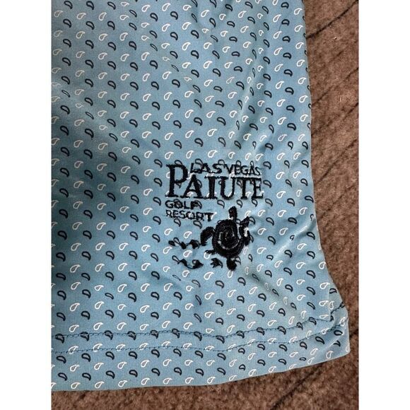 Footjoy Golf Polo Mens Blue Striped Short Sleeve Shirt Large Paiute Golf - Picture 8 of 12